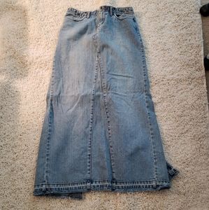 Express Jeans light faded denim maxi skirt
